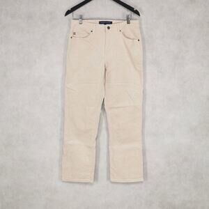 Tommy Hilfiger Women Straight Ankle Corduroy Pants Beige Size 6 (Pre-owned)